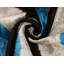 Coussin de luxe en velours de soie bleu et noir 16 x 16