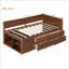 Lit de jour simple en bois de pin avec tiroirs et tablettes - sans sommier, noyer-640924022-640924023