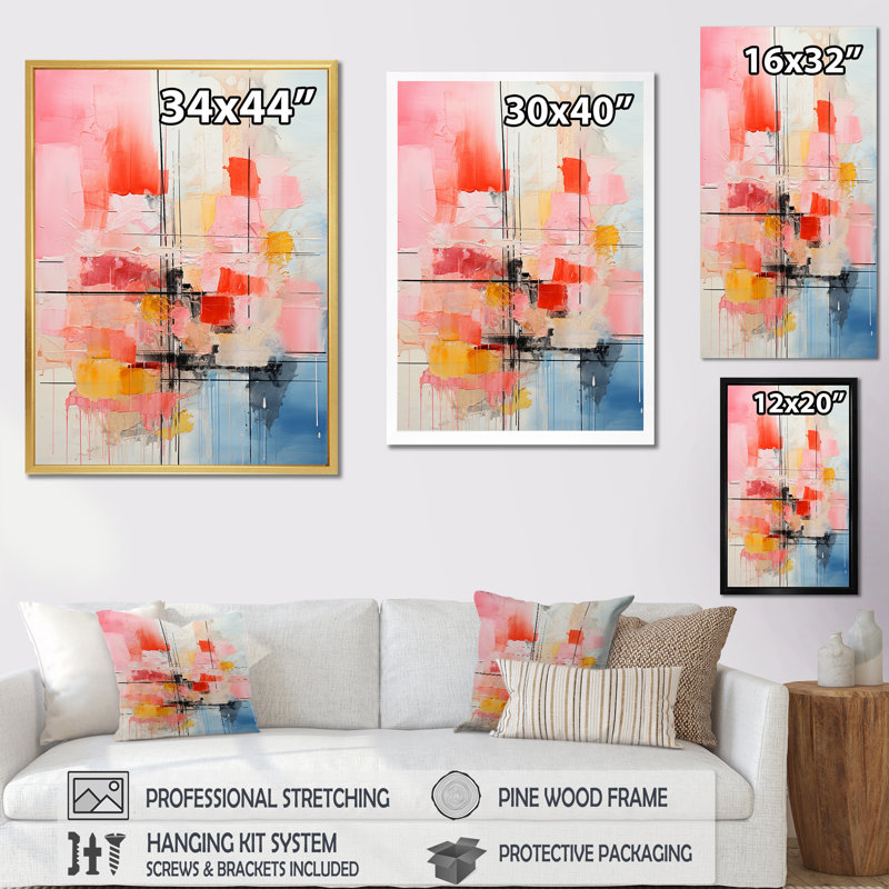 «Pastel Color Japon Art Harmony I», reproduction, Cadre flottant noir, H 40 po x l 30 po x P 1,5 po