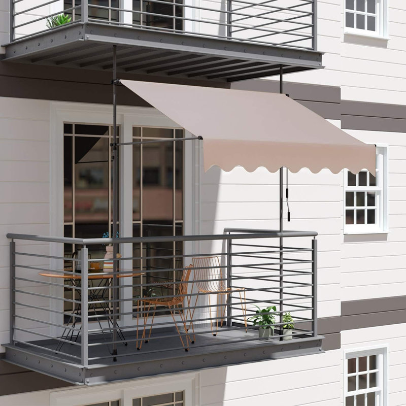 13cm X 171cm Rectangular Balcony Parasol, Grey