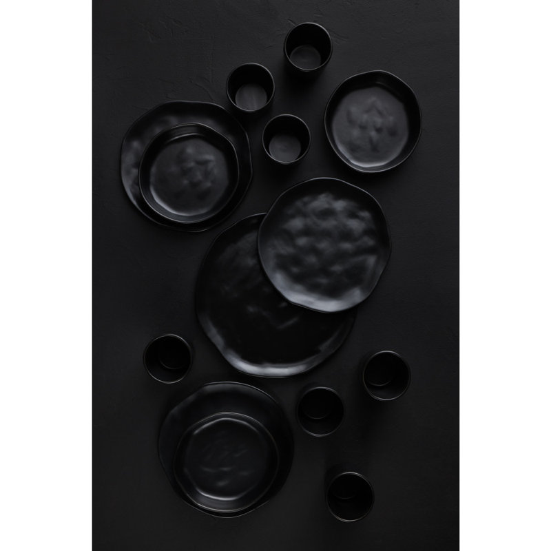 Stone by Mercer Project Hekonda 32-Piece Dinnerware Set Stoneware, Black