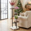 Support à plantes à 3 niveaux pour plantes d'intérieur, support à fleurs en coin rétro avec design multicouche pour le salon, tablette à plantes robuste à plusieurs niveaux pour plantes multiples