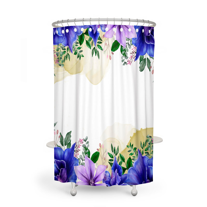 Floral Shower Curtain, 72" H x 70" W