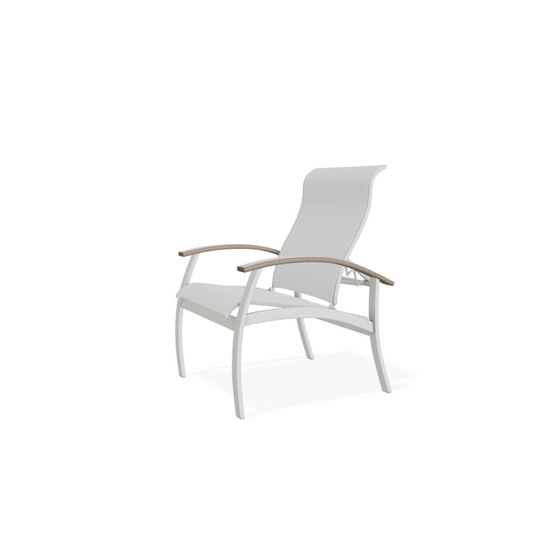 Chaise de patio Askar, Désert, Blanc 6D Sunbrella®, Neige texturée