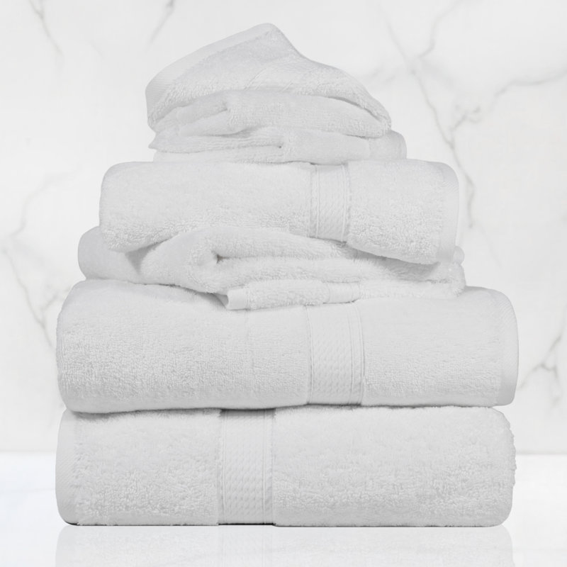 Ensemble de serviettes de bain luxueuse en coton égyptien de qualité très absorbant Scotia , Blanc