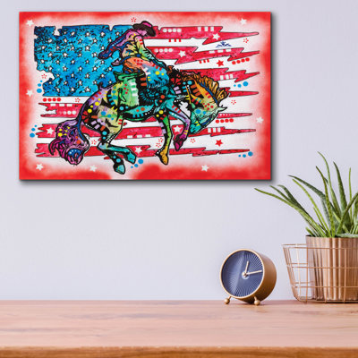  'Ride Em Cowboy' by Dean Russo Acrylic Glass Wall Art, 16" x 12"