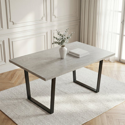 Dining Table Set, 110cm Grey MDF Table, 150kg Capacity, odern Space Saving Kitchen Table Set for Kitchen, Dining Room, Apartment