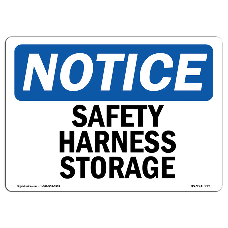 Safety Harness Storage Sign