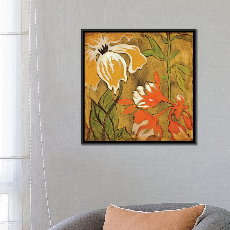 « golden day i », impression sur toile, H 26 po x l 26 po x P 1,5 po, Toile avec cadre noir