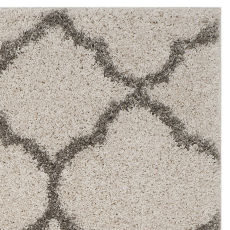 Tapis ivoire / gris à motif géométrique Helsel, Rectangle 4 pi x 6 pi