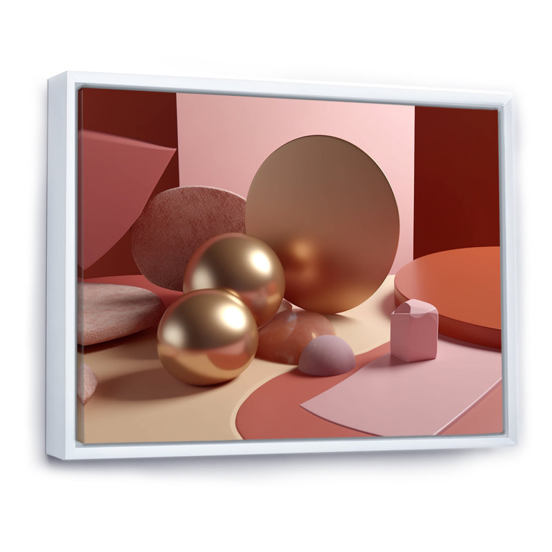 Golden Pearl Dreamscape I - impression, Cadre flottant blanc, H 24 po x l 32 po x P 1 po