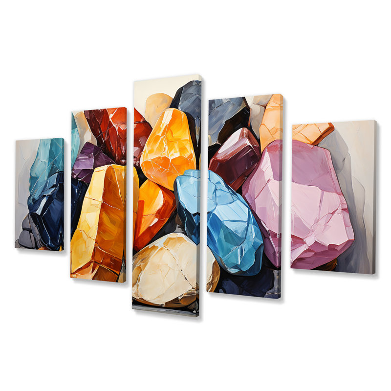 Mystical Religion Stones Enigmatic Relics Collage II - Folk Religion Multipanel Wall Art