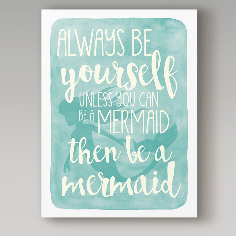 Keishawna «Mermaid», art textuel sur toile tendue, H 19 po x l 14 po