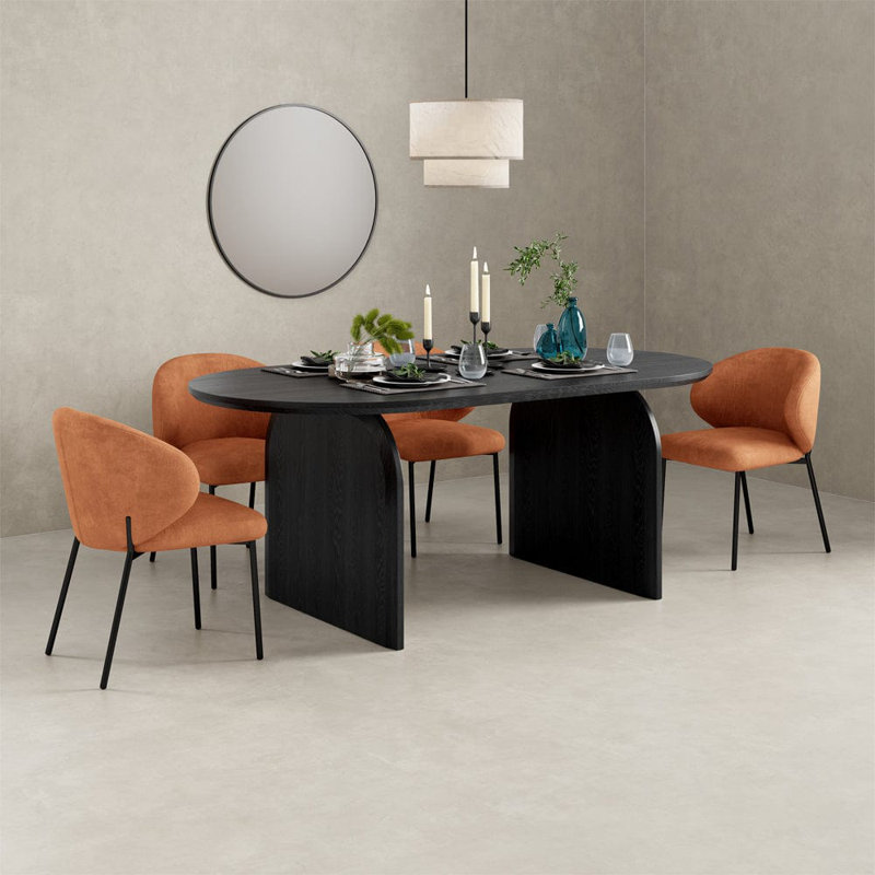 Biebel 4 - Person Dining Set, Orange