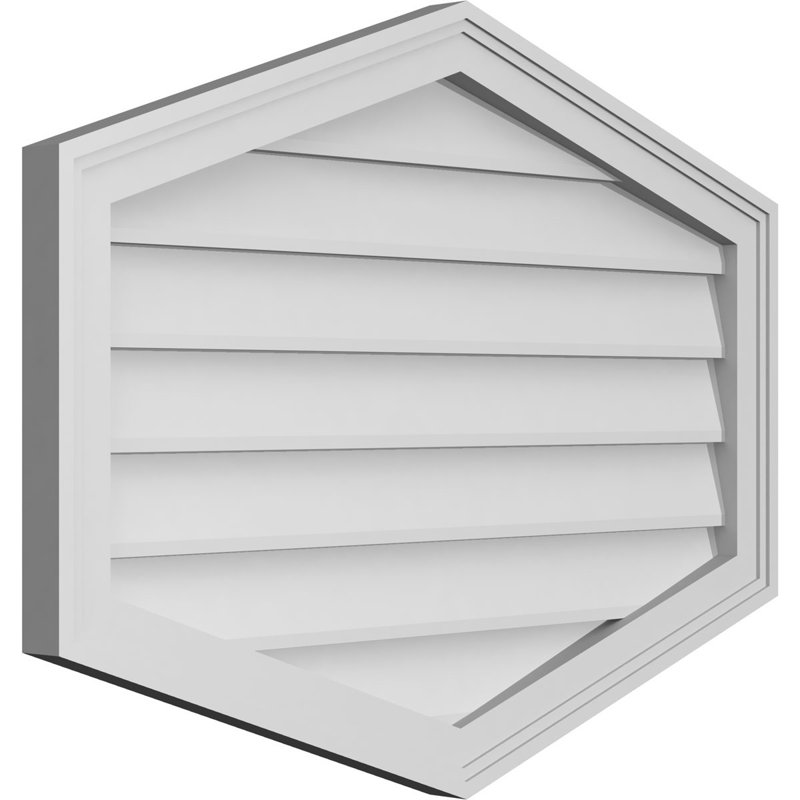 Ventilé vertical à pignon vertical 4/12 po, H 24 po x l 32 po x P 1,5 po
