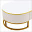 Table basse ovale moderne avec tiroirs