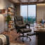 Fauteuil de bureau massant à 6 points vibrants, dossier haut inclinable noir-133587086-133587087
