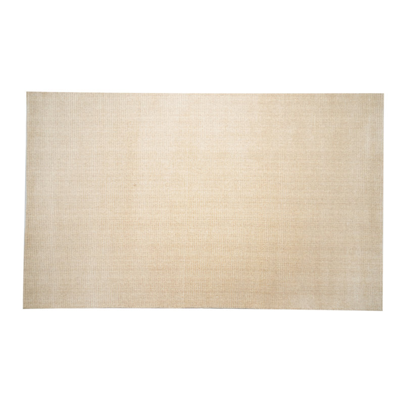 Tapis tissé à la main | Tapis moderne en laine | Tapis d'intérieur beige 8 mm, Rectangle de 5 pi x 8 pi