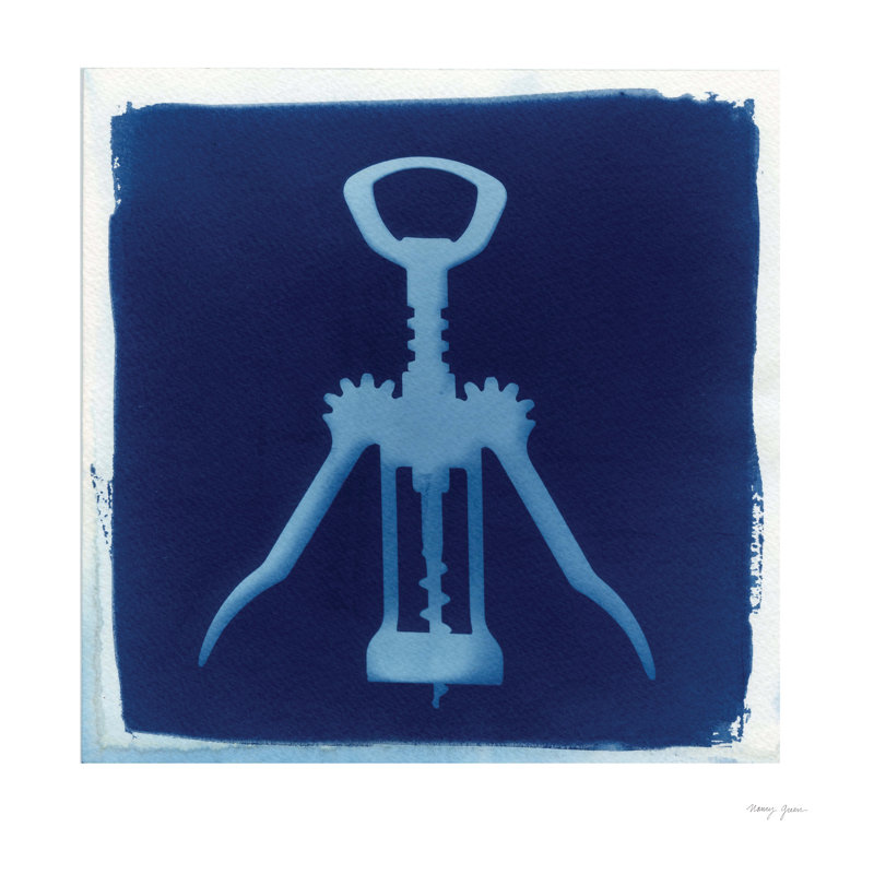 «Cyanorph Kitchen V» par Nancy Green, peinture, H 30 po x l 30 po, Toile tendue