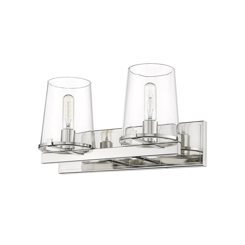 Éclairage pour salle de bain à intensité variable 2 lumières Ahmaud, Nickel poli