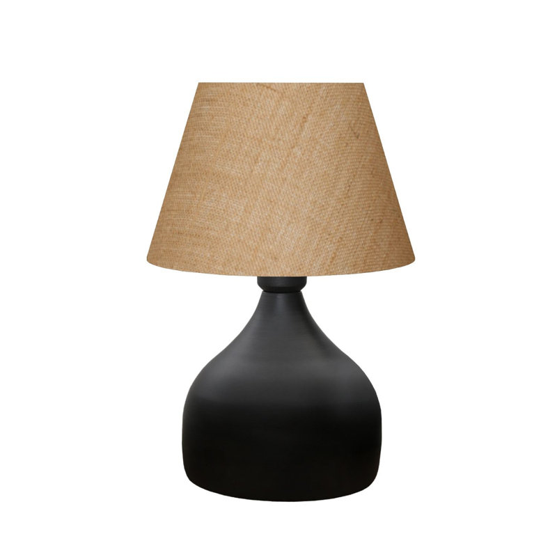 Elegant Scandinavian Table Lamp, Cream Color, 11.0 x 5.5 inches | 100% Metal Construction, 30.0 inches Tall | Jute Cap (8.7 x 5.5 inches) | 1 x E27 Socket (Max 40W), Perfect for Modern Home Decor & Ambient Lighting