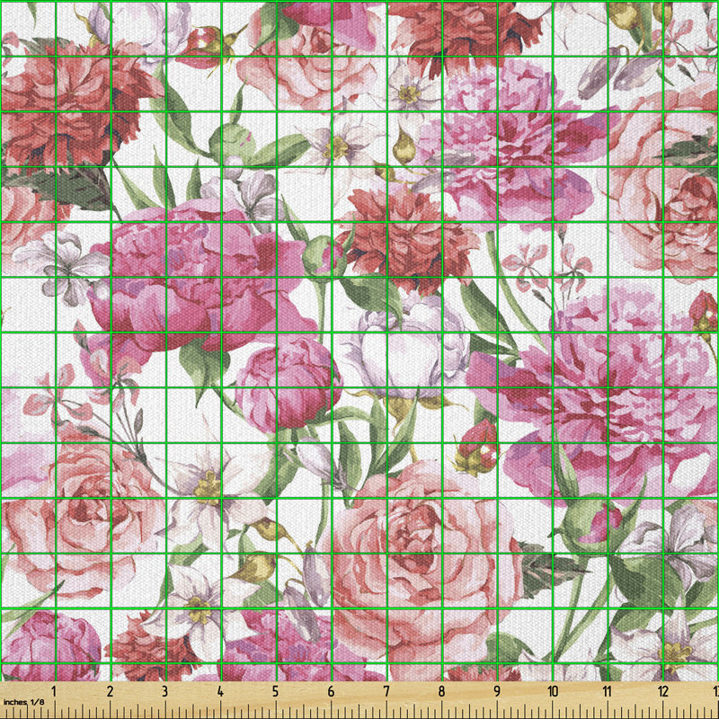 Cowyn Spring Flowers with Leaves and Buds Multi-Purpose Fabric