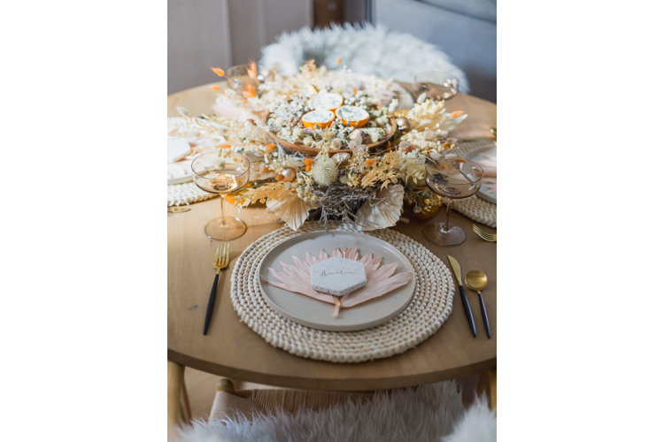 Homemade Christmas place settings for table
