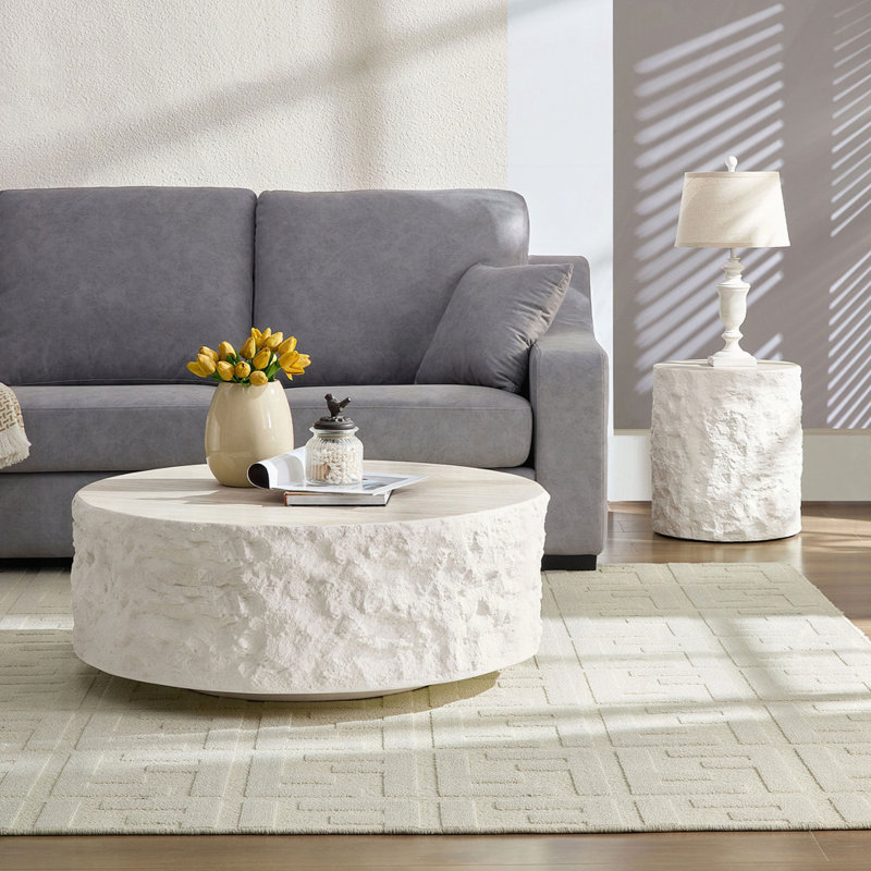 Table basse ronde en fibre de verre