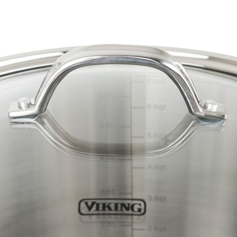 Viking 3-Ply Stainless Steel 7-Piece Cookware Set with Glass Lids