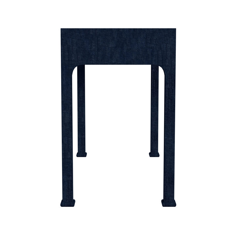 Chatham Raffia and Wood 2- Drawer Desk, Navy