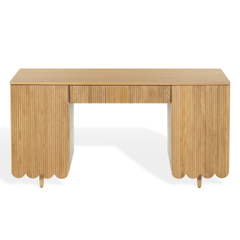 Kristy Fluted Wood Desk