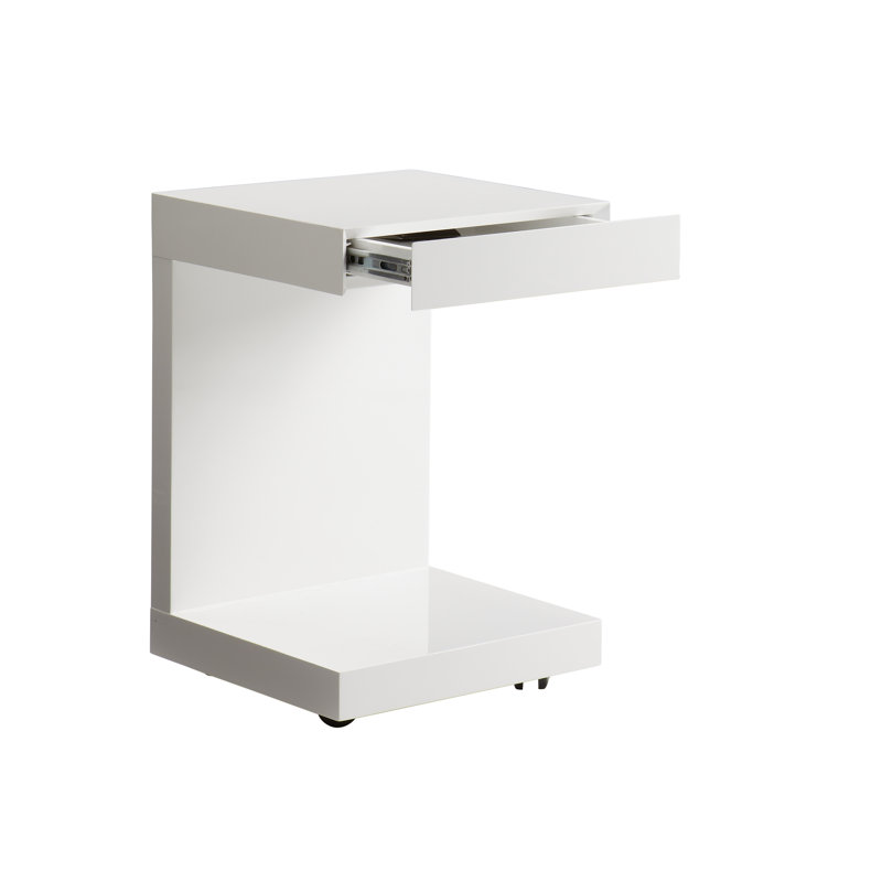 End Table, High Gloss White