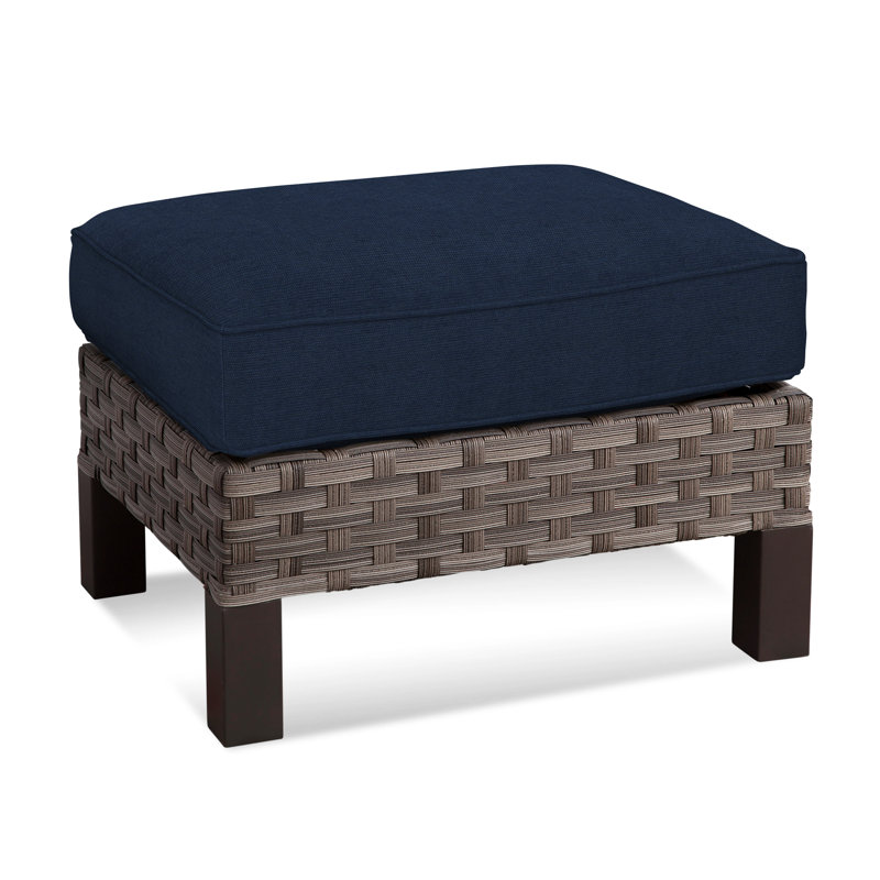 Repose-pieds d'extérieur avec coussins Luciano, Sunbrella bleu foncé 6345-61