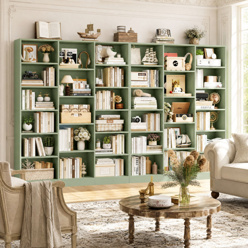 Ensemble de 2 bibliothèques en bois H 74,02 "x l 58,7" (ensemble de 2), Vert