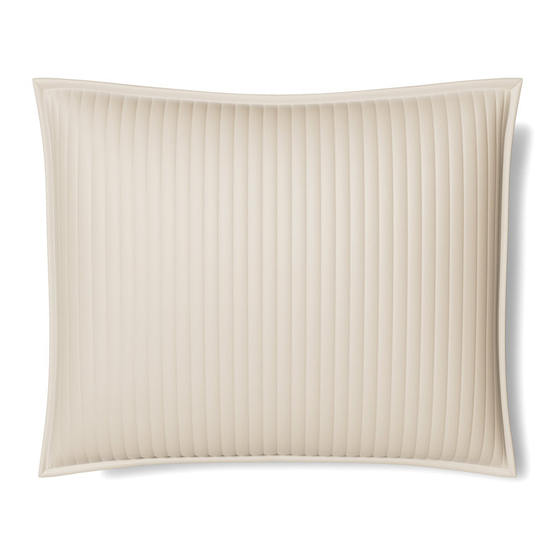  Quilted Silk Channel Sham, Ivory, 20"H x 36"W 