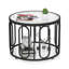 Table basse Hommoo 24 po avec plateau en verre trempé Reeded, structure en métal, table de salon à 2 niveaux avec pieds réglables, noir et transparent Hommoo