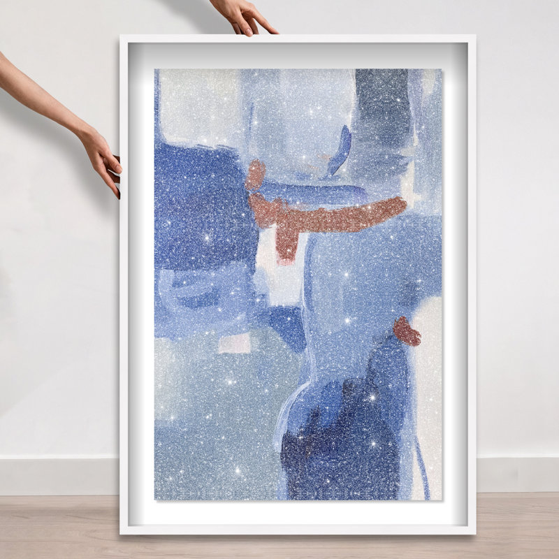 Painterly Brick Shadowbox Abstract Print by Oliver Gal, Black Frame, 10 x 15, 46.5"H x 31.5"W, White Frame