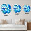 Bleu et blanc encre nuage explosion - horloge murale moderne-1826963158