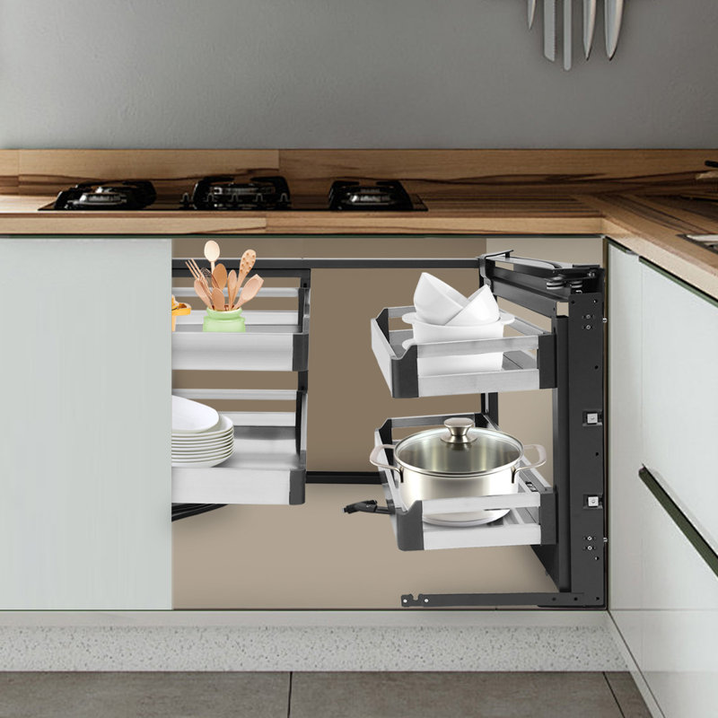Blind Corner Cabinet Pull-Out Corner Organizer Swivel Corner Cabinet