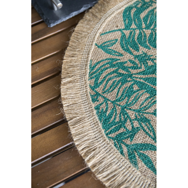 Naturals Jute Floral Round Placemat