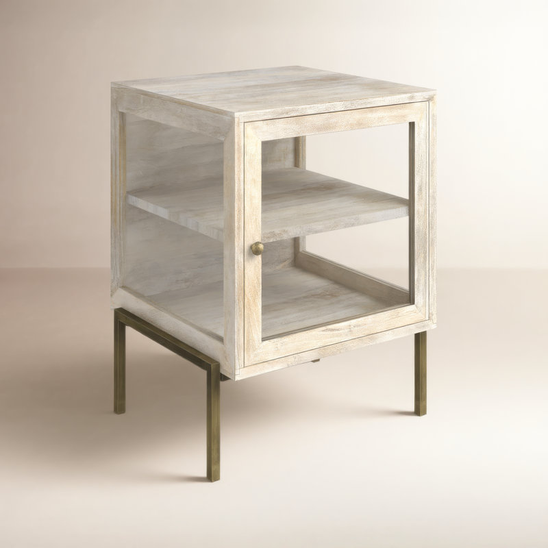 Warner Solid Wood Top End Table, White