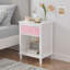 Table de chevet en bois 26,77 po H avec tiroir 1 tablette pour enfants, adultes, rose + poignée dorée