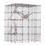 Grande cage à chat à 4 niveaux, 137 x 104 x 175 cm, avec 5 portes avant, hamac, rampe d'accès et échelles. Enclos en métal amovible pour chat. Parfait pour l'intérieur et l'extérieur, pour les chats et les petits animaux. Couleur : noir.