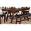 Table de salle à manger rectangulaire moderne, aspect noyer foncé, en bois d'hévéa