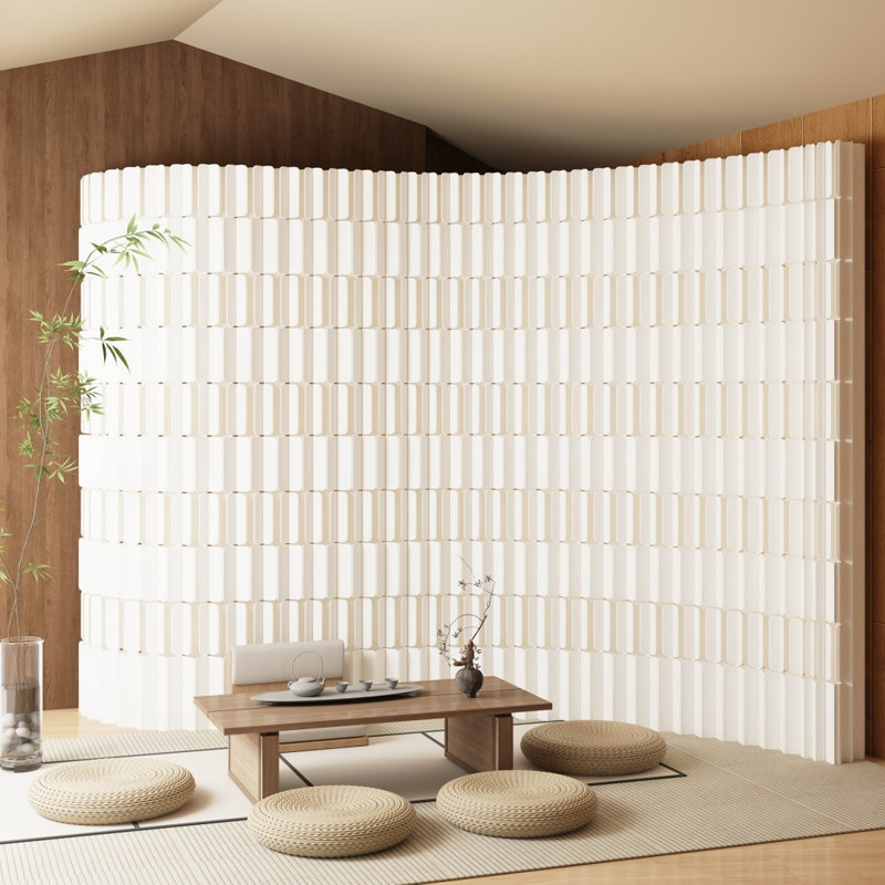 Movable Freestanding Paper Decorative Partition Wall, Foldable Accordion Double‑Sided Backdrop Screen, Privacy Divider for Exhibition Booth, Pop‑Up Shop, Photo Studio, Apartment Dorm