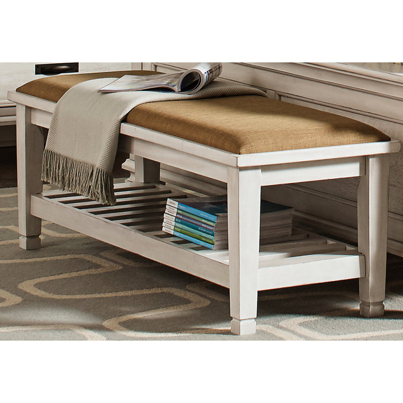 Banc de chambre à coucher avec tablette pratique et siège confortable avec rangement rembourré