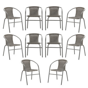 ( only 2 chairs )     Lauri Metal Outdoor Stackable Dining Armchair