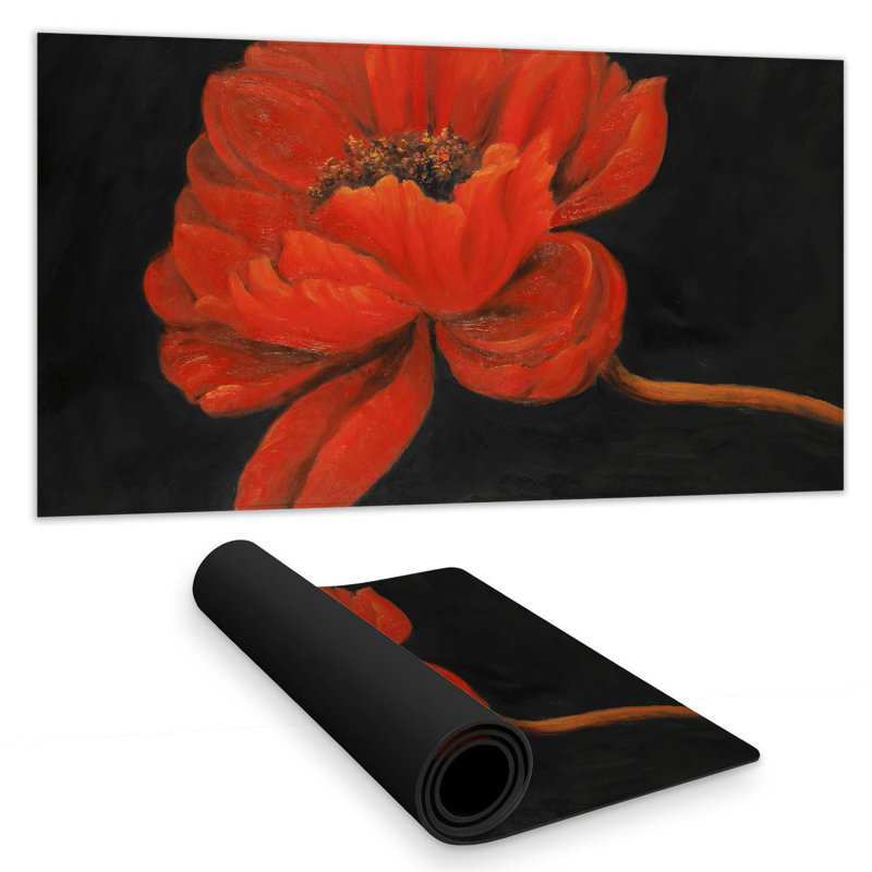 Red petal flower - 15.75"x31.50" Desk mat