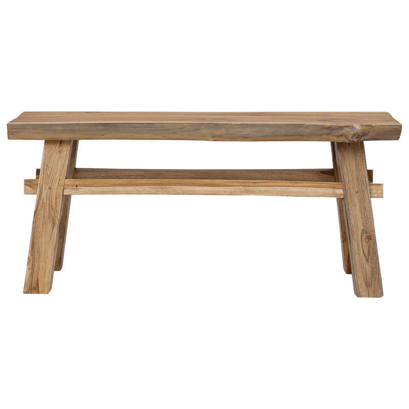  Banc en bois de teck massif 39,37 x 11,42 x 17,13