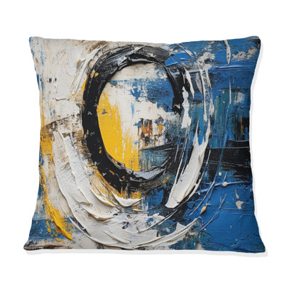 Coussin Cubist Fusion bleu et blanc